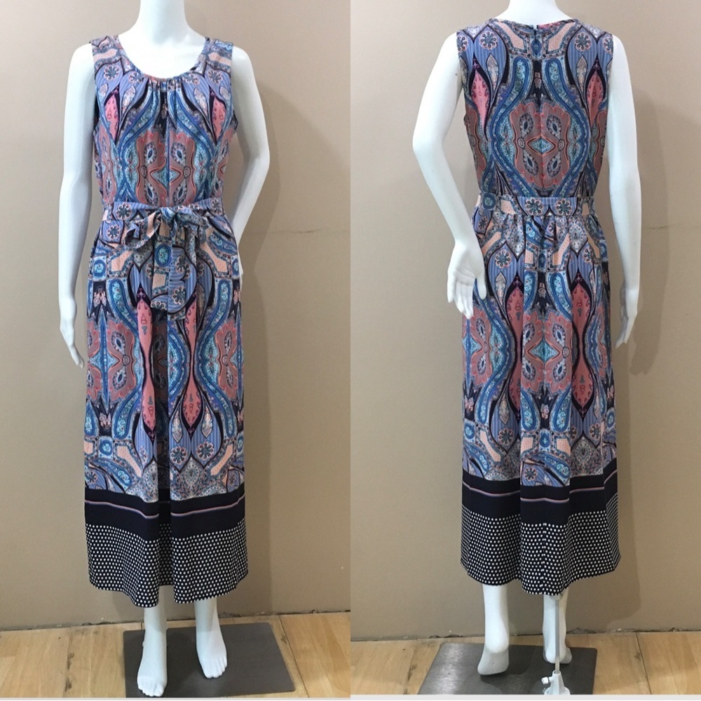 Talbots midi Dress blue paisley